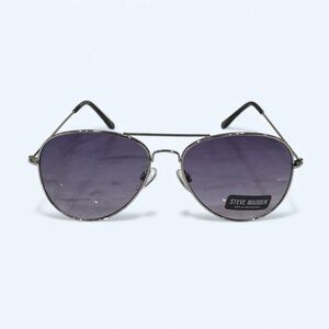 Steve Madden Aviator Sunglasses – Silver Frame / Smoke Lenses